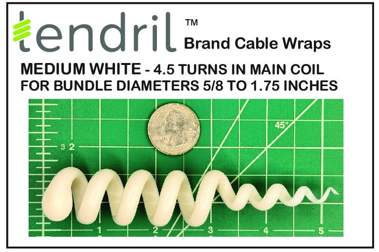 Medium White Tendril™ Brand Cable Wraps 5 Pack